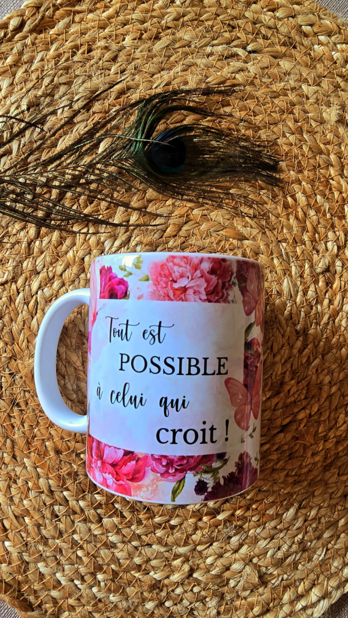 Mug chrétien personnalisable – “Tout est possible à celui qui croit”