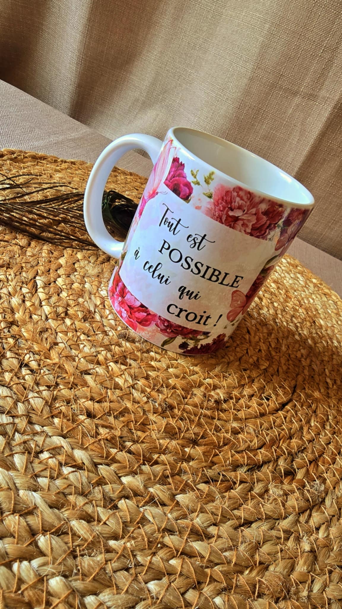Mug chrétien personnalisable – “Tout est possible à celui qui croit”