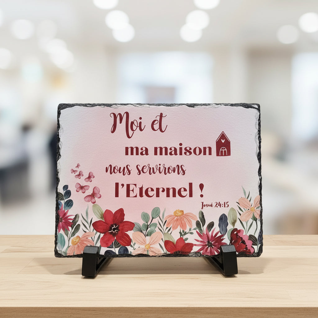 Ardoise décorative 15 × 20 cm – Verset biblique