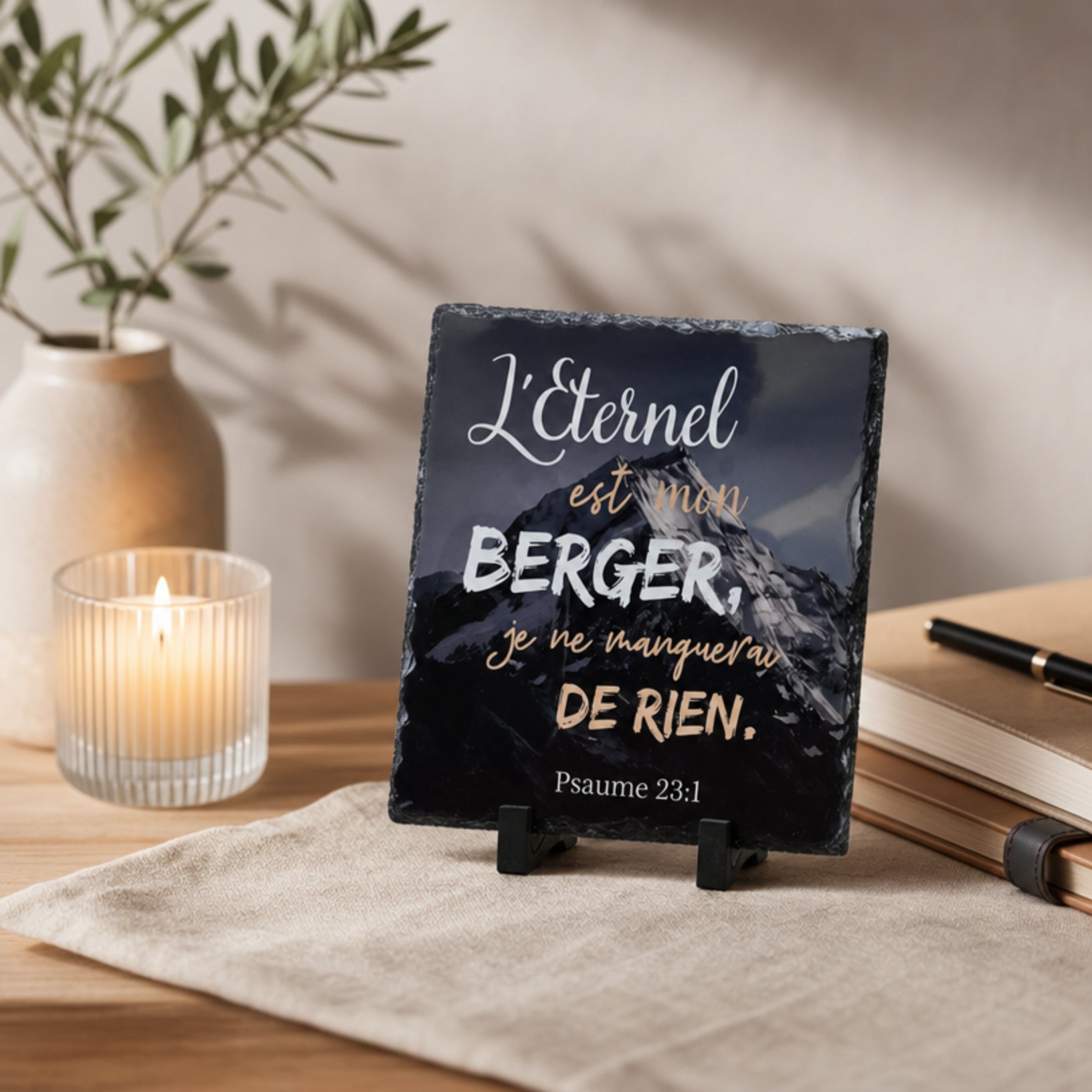 Ardoise décorative - L'Eternel est mon berger - 20×20