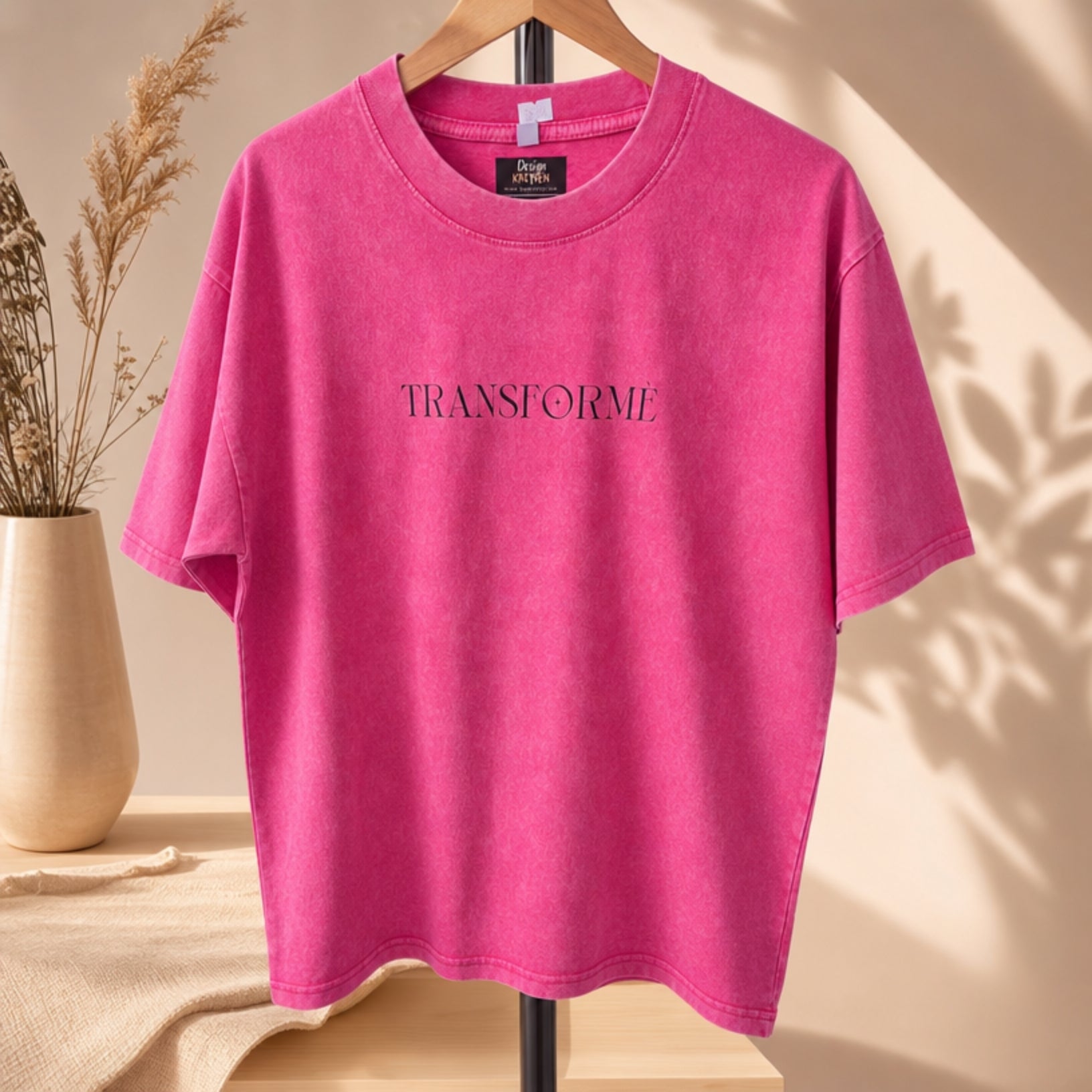 Tee-shirt oversize rose - Nouvelle créature