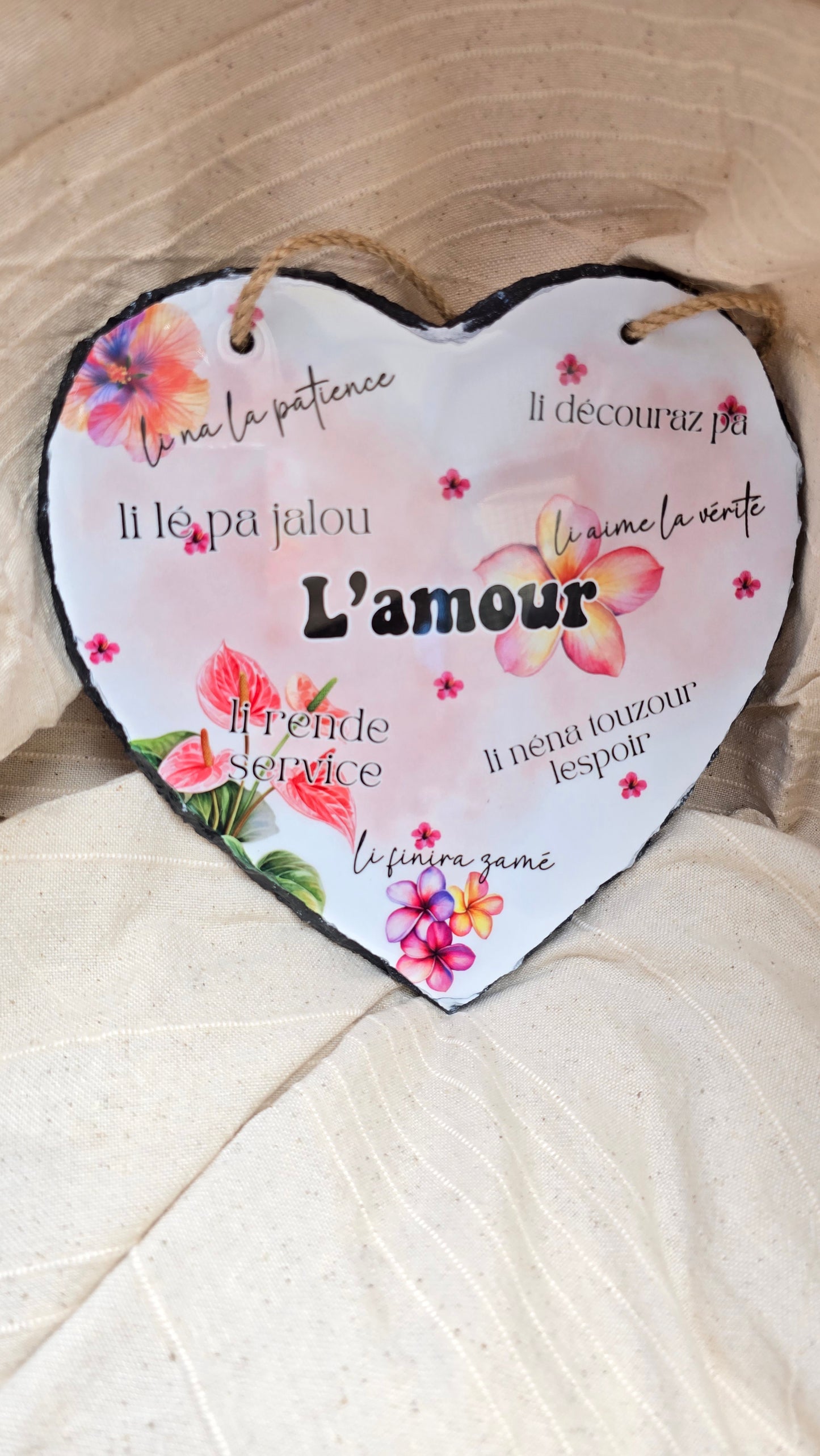Ardoise en forme de coeur