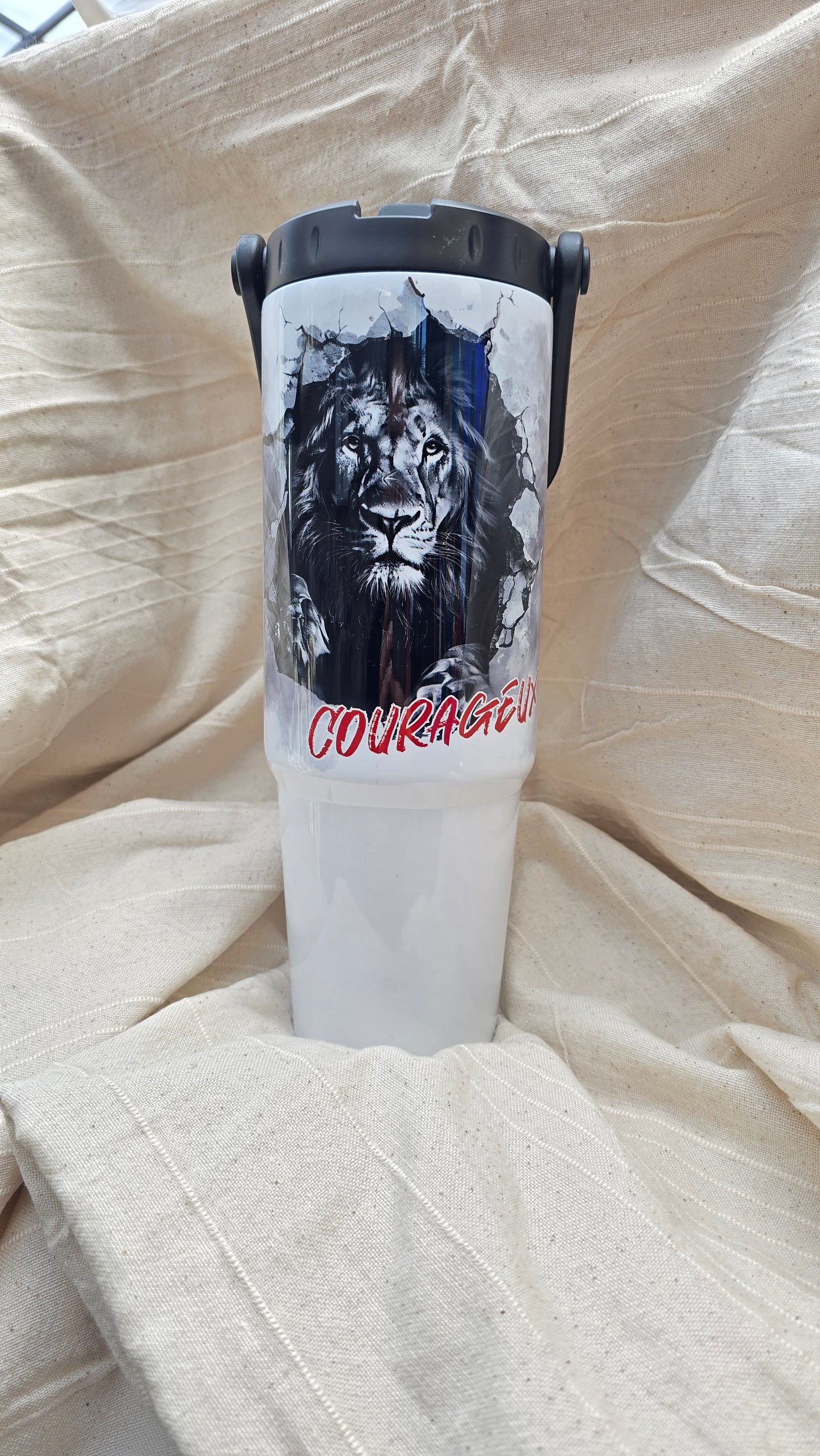 Mug voyage chrétien 1L08 "Courageux"
