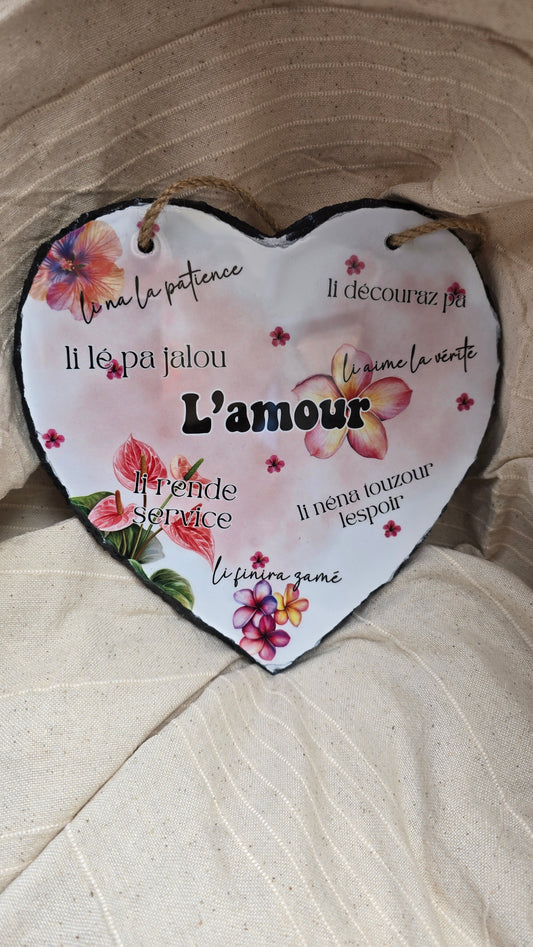 Ardoise en forme de coeur