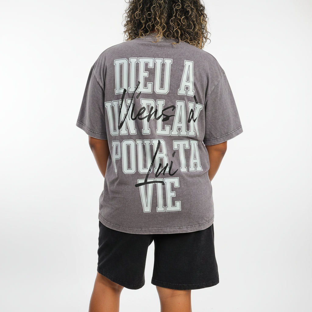 Tee-shirt oversize chrétien « Dieu a un plan pour ta vie »