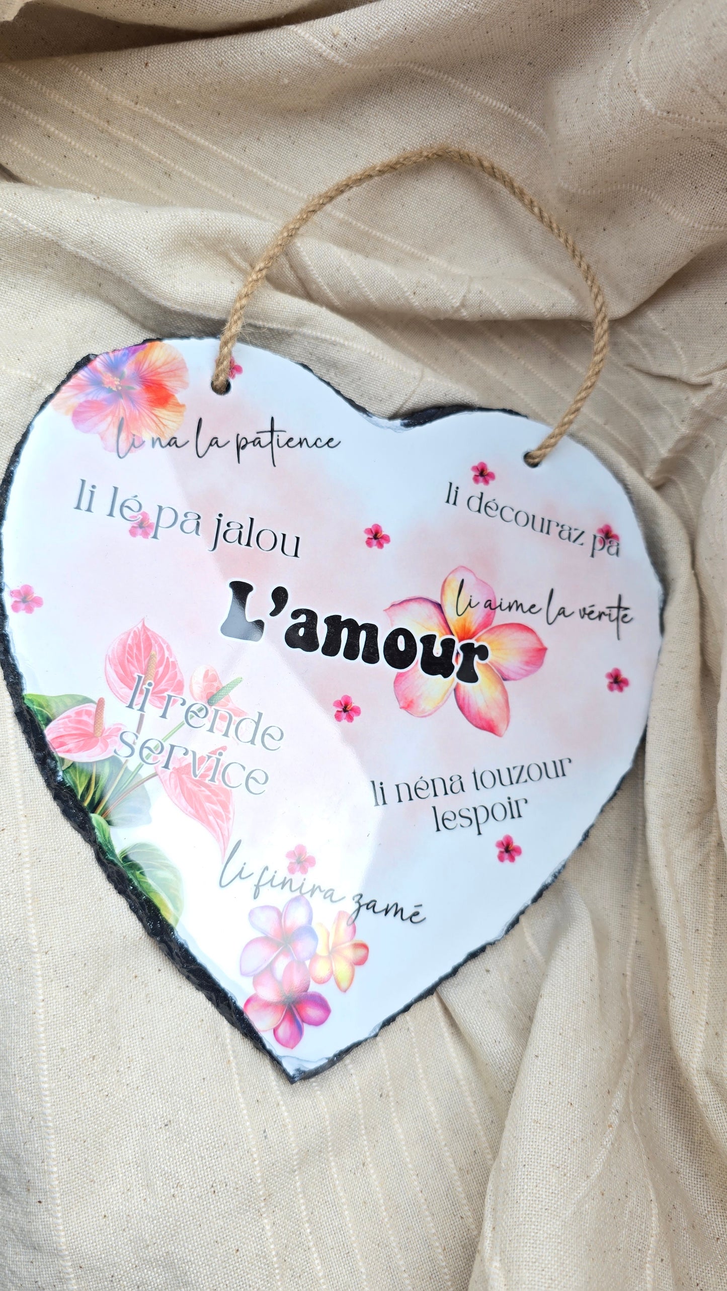Ardoise en forme de coeur