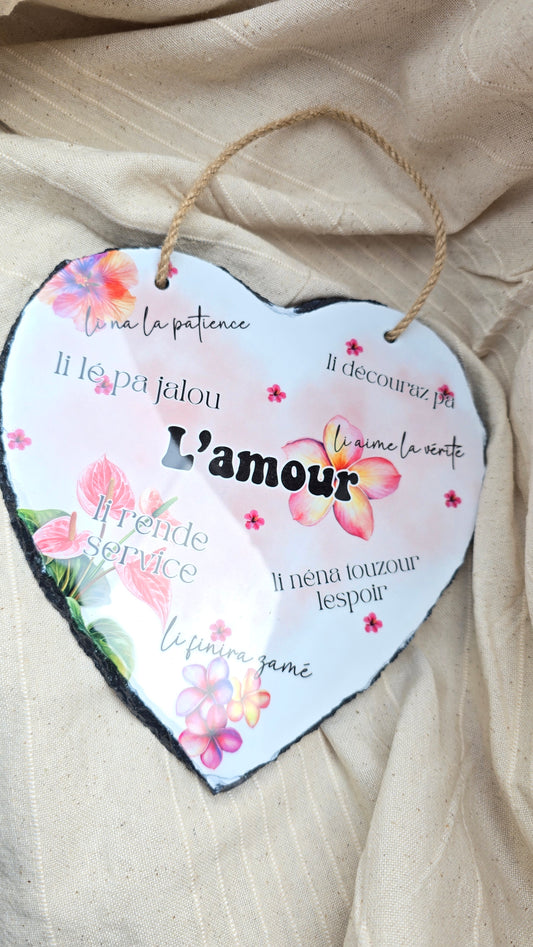 Ardoise en forme de coeur